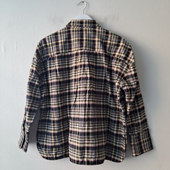 NWOT Everlane Boxy Flannel Shirt Button-Down Top Brown Multi Plaid Womens Size S - Picture 5 of 11